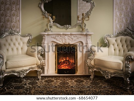 Luxury Victorian Styled Interior Royalty-Free Stock Photo #68654077