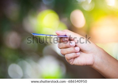  woman hand holding credit card