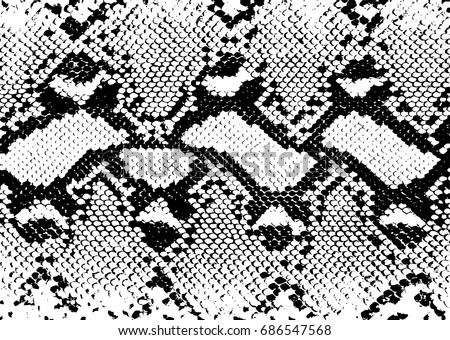 Snake skin texture.pattern black on white background. Vector illustration
