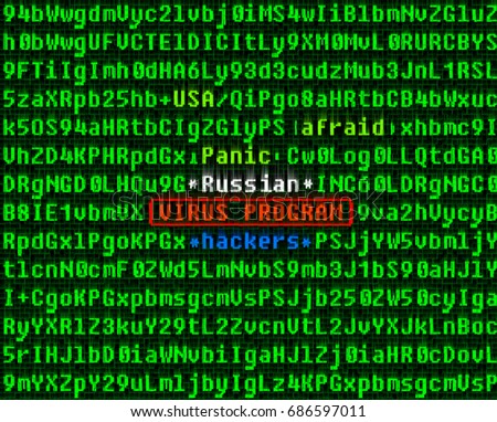 Russian hackers attack.Computer virus concept.
