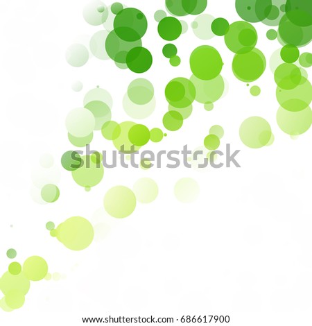 Bubbles Circle Dots Unique Green Bright Vector Background