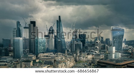 London financial city down town skyline