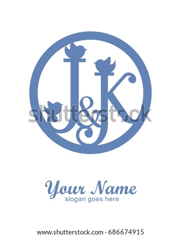 J K initial wedding decorative logo template