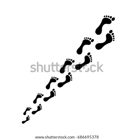 Foot print icon vector illustration. Trail of human steps.