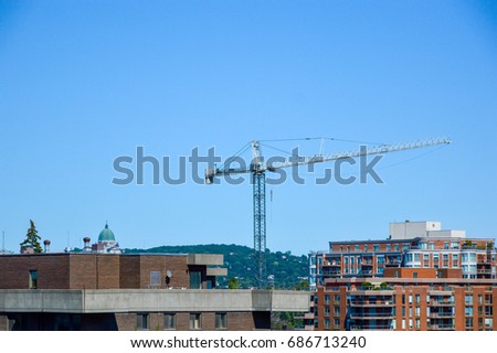 The construction of expensive Condo buildings in Montreal (Cote Saint-Luc), Canada