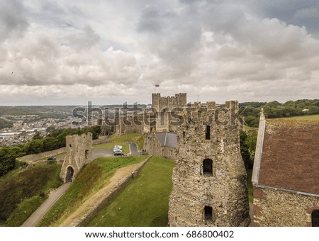 Aerial view of Dover Castle, England