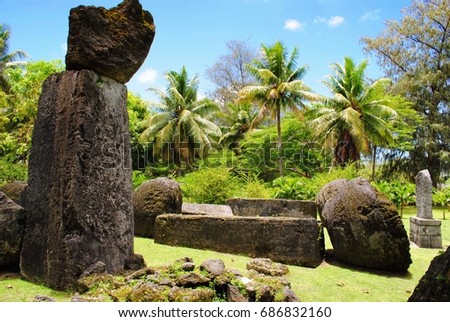 House of Taga on Tinian, Northern Mariana Islands
The House of Taga is an archeological site located by the roadside in San Jose Village. It is free and open for anyone to visit all the time.  Royalty-Free Stock Photo #686832160