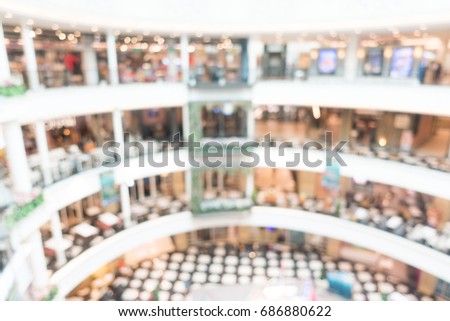 Abstract blur and defocused shopping mall of derpartment store interior for background