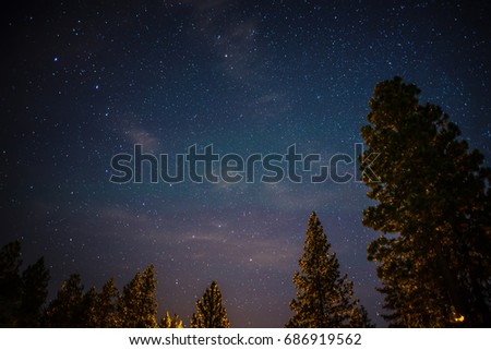 night sky with ursa minor and polaris Royalty-Free Stock Photo #686919562
