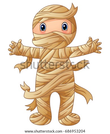 Vector illustration of Cartoon mummy standing