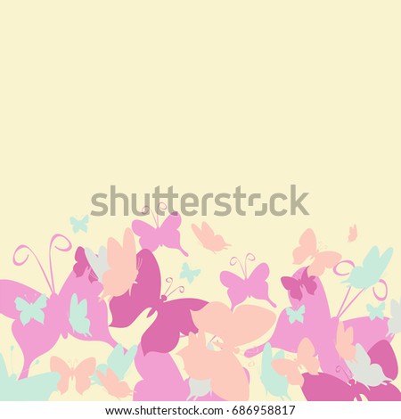 Card with butterflies, vector