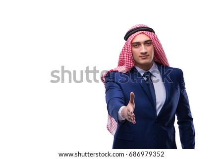 Arab businessman isolated on the white background Royalty-Free Stock Photo #686979352