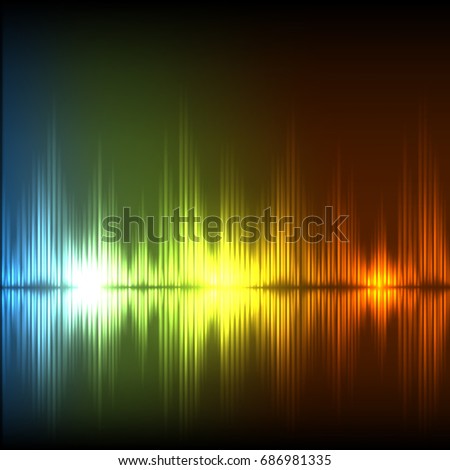 Abstract equalizer background. Blue-green-orange wave. EPS10 vector.