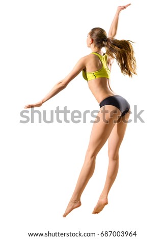 Young woman beach volleyball player (without ball version)