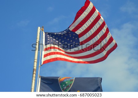 Kansas and American Flag