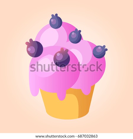 Funny ice cream background. Vector illustration