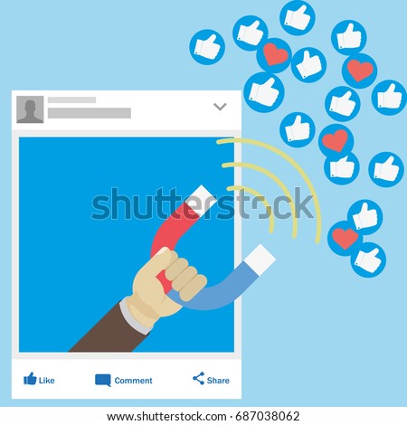 The powerful of influencer marketing is like the magnetic field that drags customer like icon into the business Royalty-Free Stock Photo #687038062