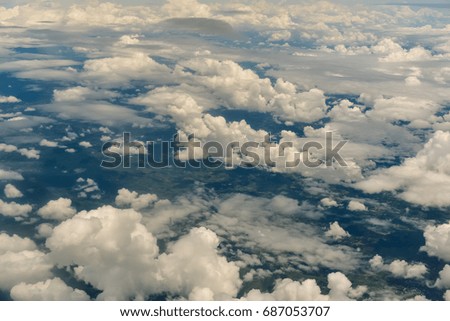 the Blue Cloud was taken on a plane for background