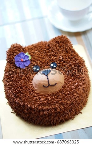 Teddy bear Birthday cakes with afternoon tea set