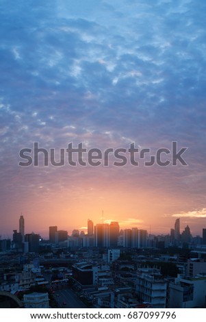 The sky before sunrise at Bangkok.