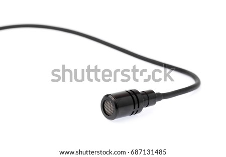 tool Microphone lapel or lavalier isolated on white background