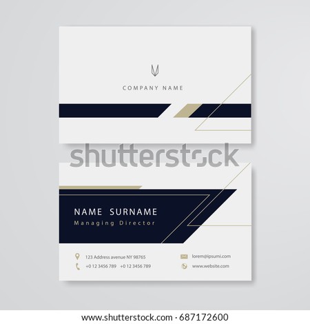 Clean design business card flat template vector Royalty-Free Stock Photo #687172600