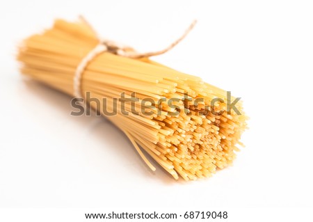 Close up of Spaghetti isolated on white background