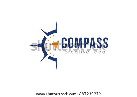Creative Compass Concept Logo Design Template Royalty-Free Stock Photo #687239272