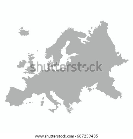 best Europe map with country outline graphic vector Royalty-Free Stock Photo #687259435