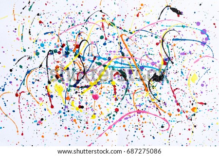 Abstract art creative background.Abstract art of splashes and drips watercolors background.