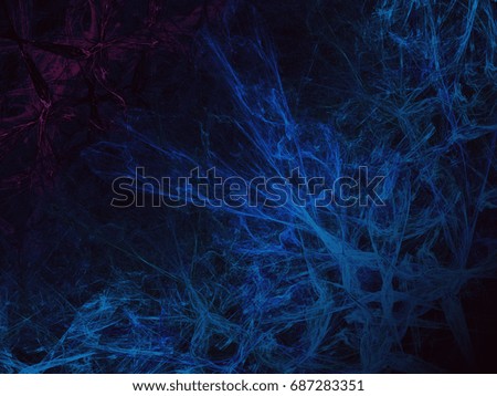 Blue color toned monochrome abstract fractal illustration. Design element for book covers, presentations layouts, title and page backgrounds.Raster clip art.