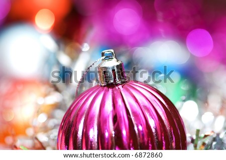 Colourful christmas decoration on a shiny background- more from these series in my portfolio