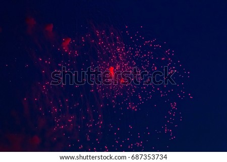 Colorful fireworks on the day of the navy