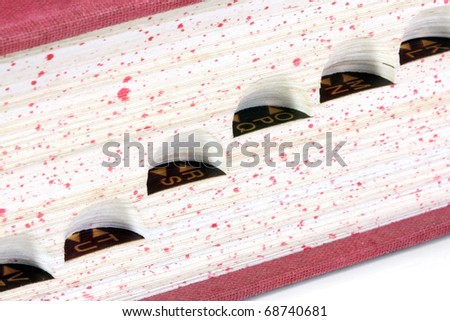 Macro  shot of the index side of a big dictionary Royalty-Free Stock Photo #68740681