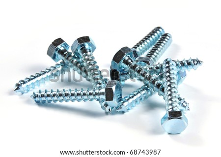 "picture of steel screw on white bottom   "