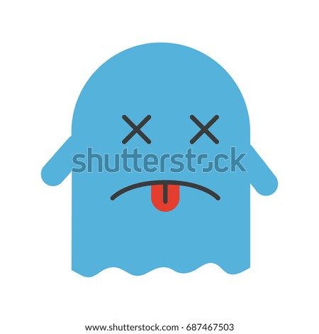 ghost kawaii character with folder