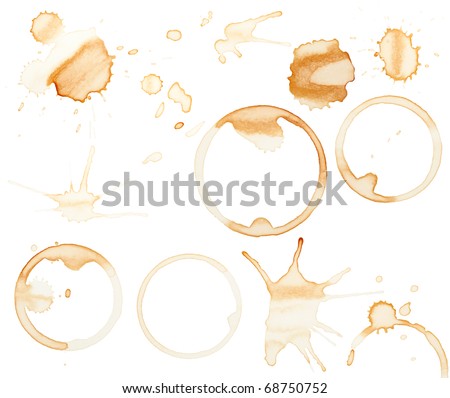 Coffee stains and splatters design pack Royalty-Free Stock Photo #68750752