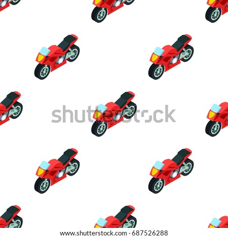 Motorcycle icon in cartoon style isolated on white background. Transportation symbol stock vector illustration.