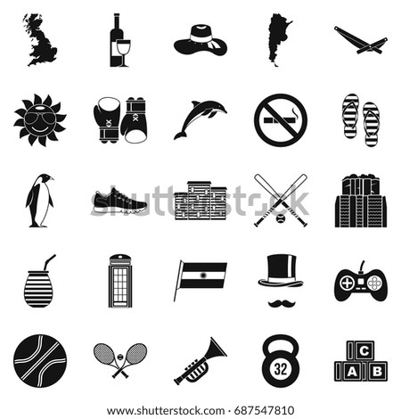 Sport games icons set. Simple set of 25 sport games vector icons for web isolated on white background