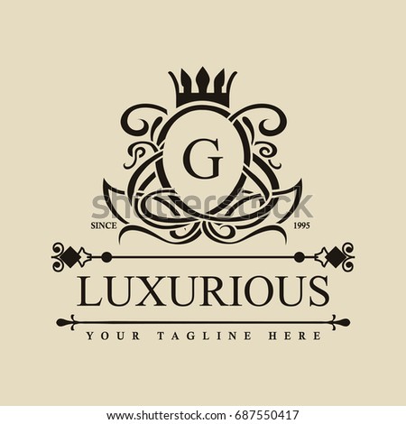 Luxury Logo template in vector for Restaurant, Royalty, Boutique, Cafe, Hotel, Heraldic, Jewelry, Fashion and other vector illustration