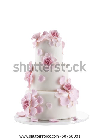 Wedding Cake Isolated On White Background Royalty-Free Stock Photo #68758081