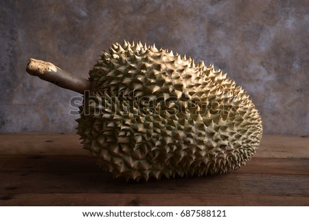Still life art photography on durian fruit