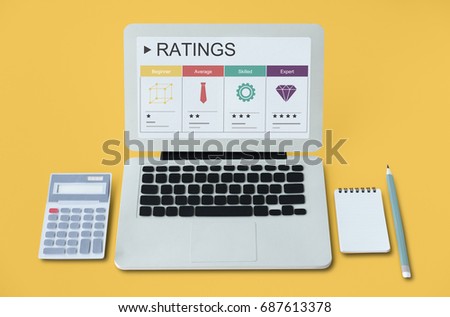 Quality evaluation ratings star graphic