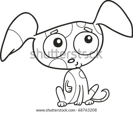cute little puppy for coloring book