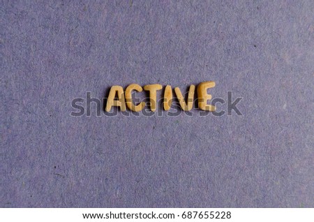Active word with pasta letters
