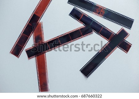 Film tape roll isolated white background.