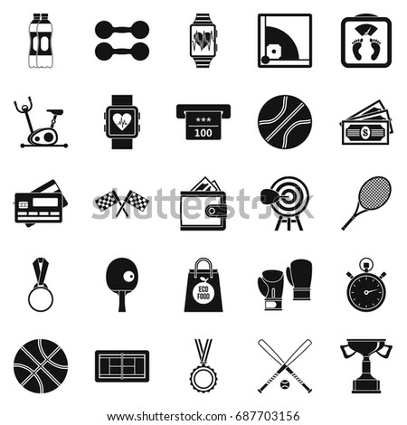 Basketball training icons set. Simple set of 25 basketball training vector icons for web isolated on white background