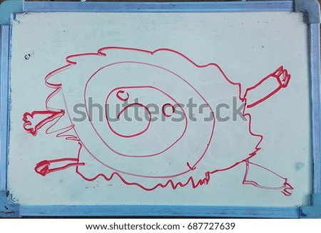 lion drawings on white board