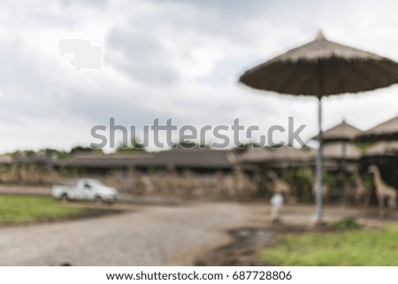 Blurred background of animals in a zoo of Thailand