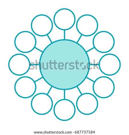 Vector circle connection. Abstract network with circles.